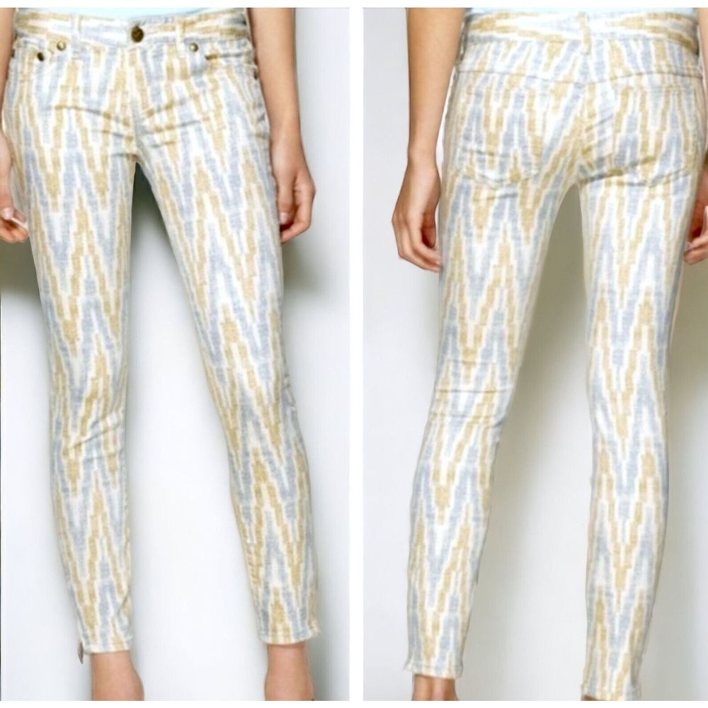 FREE PEOPLE IVORY IKAT CROPPED SKINNY JEANSβ WOMENSβSIZE 28